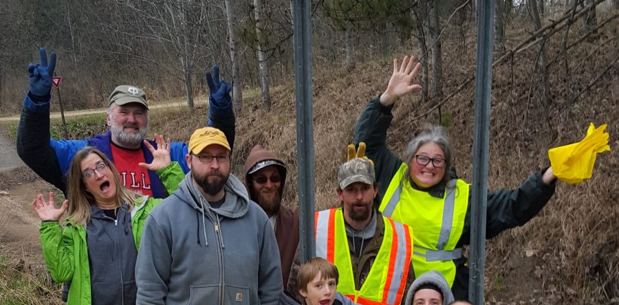 Picking up litter along Highway 64 – doing a little somethin’ for community
