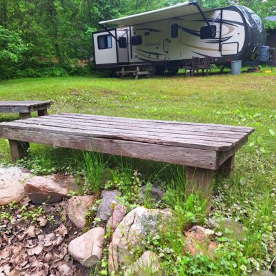 Fire Ring behind CAbin #8 at Crow wing Crest Lodge, akeley mn