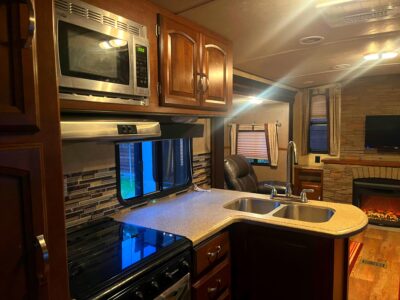 Kitchen Camper behind Cabin #8 at Crow wing Crest Lodge, akeley mn