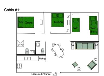 New Cabin Layout of Cabin #11 at Crow Wing Crest Lodge