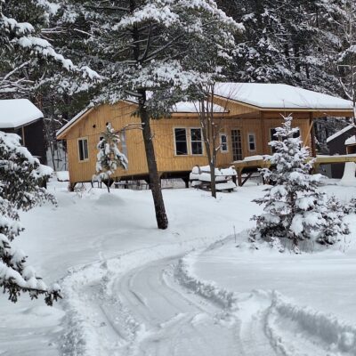 Cabin 11 under construction winter 2025-2026 at Crow Wing Crest Lodge