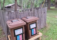 compost bins at Crow Wing Crest Lodge in Akeley, MN