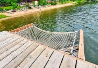 Hammock over the water at Crow Wing Crest Lodge in Akeley, MN