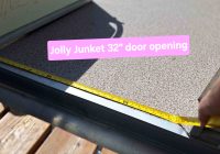 Wheelchair pontoon door width of Jolly Junket pontoon rental at Crow Wing Crest Lodge in Akeley, MN